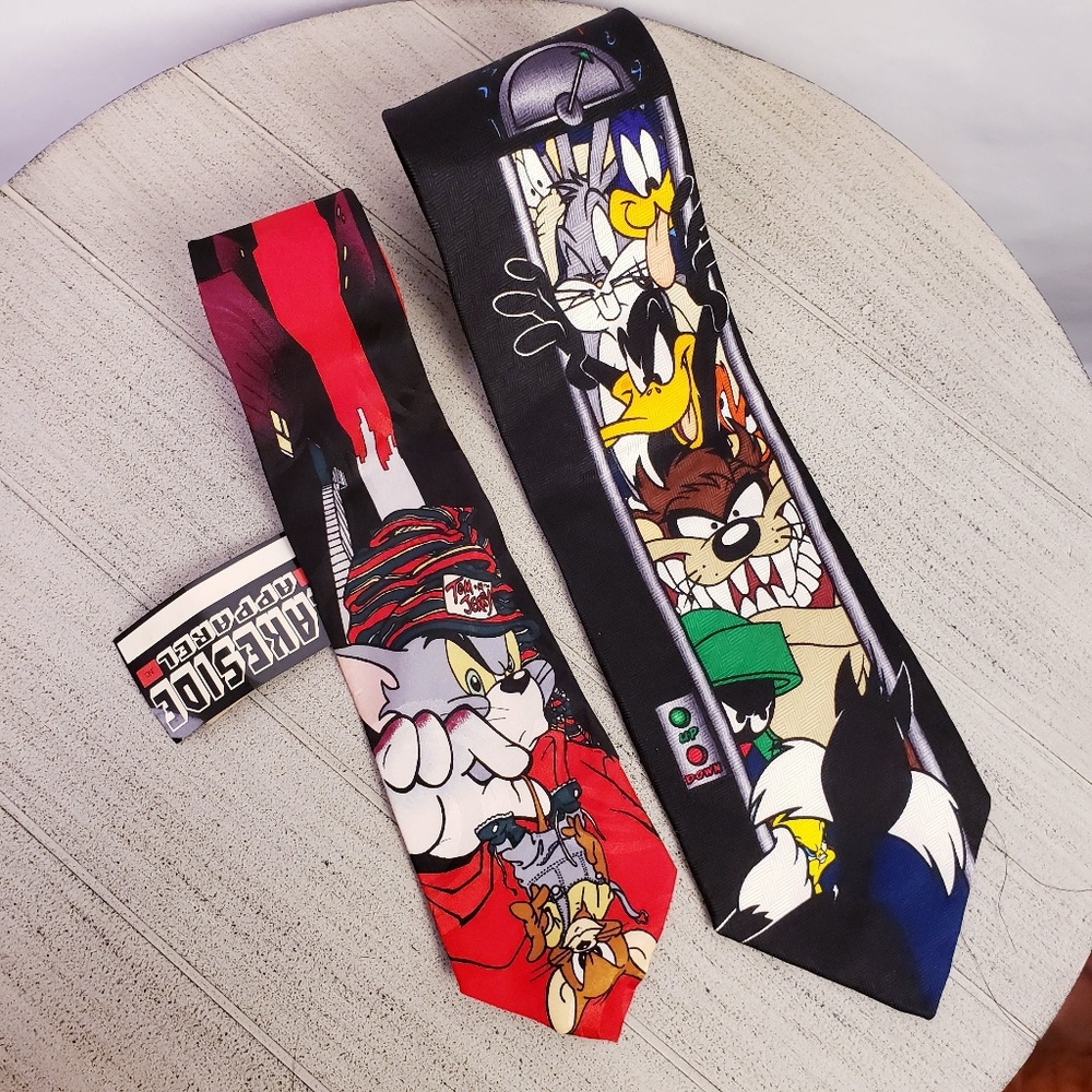 Vintage Deadstock Tom&Jerry/ Looney Tunes Ties (2)